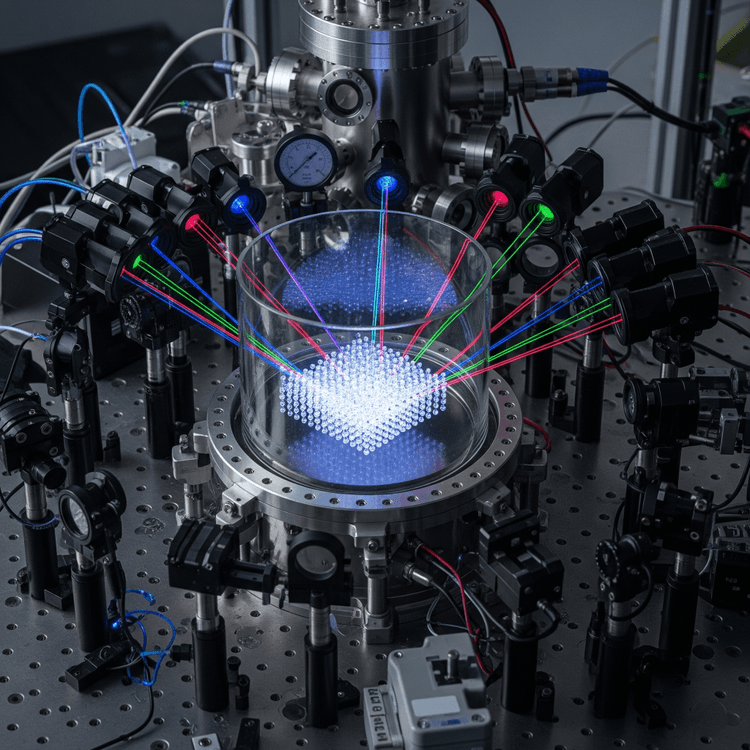  Conceptual illustration of neutral‑atom array.